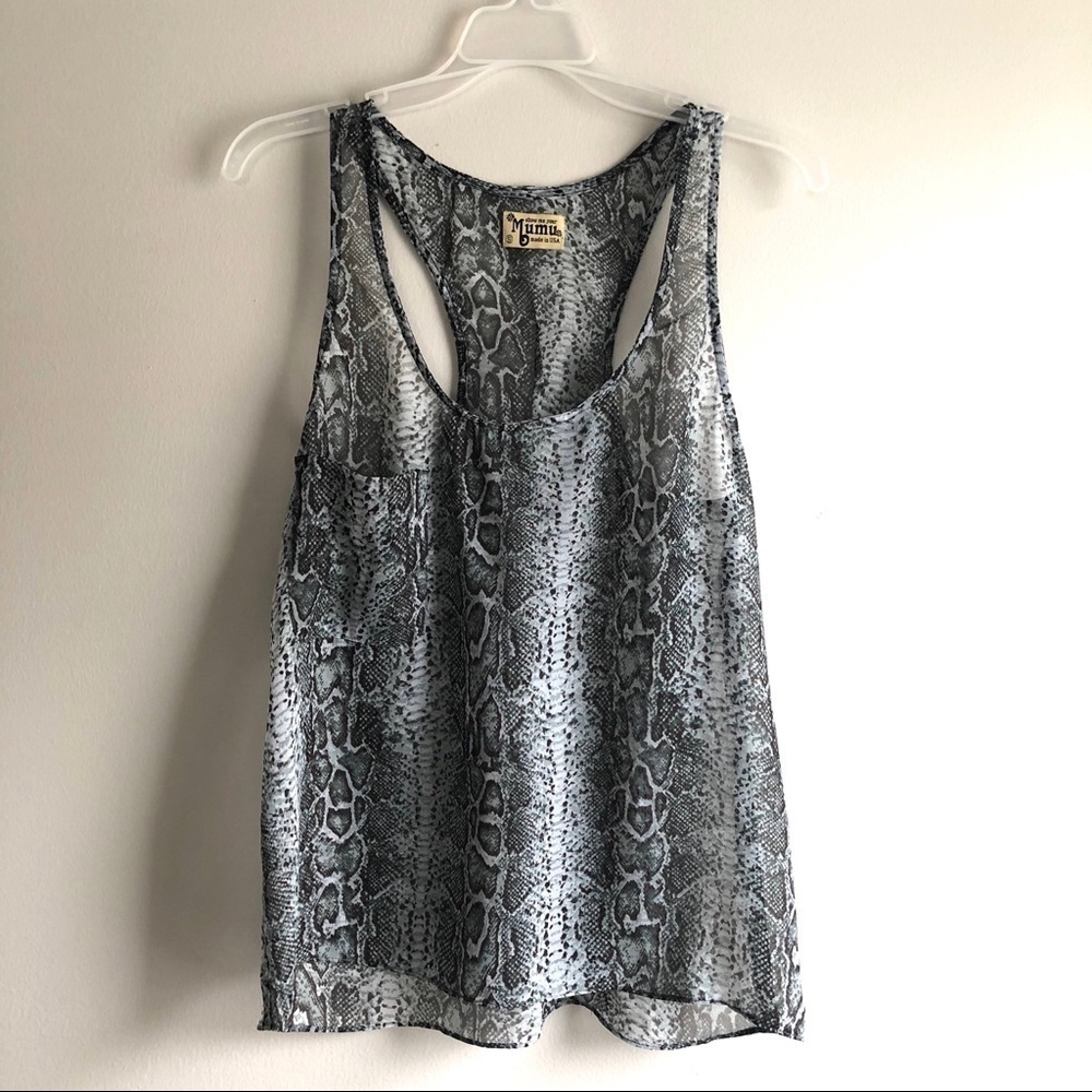 Show me your Mumu sheer snake print tank top